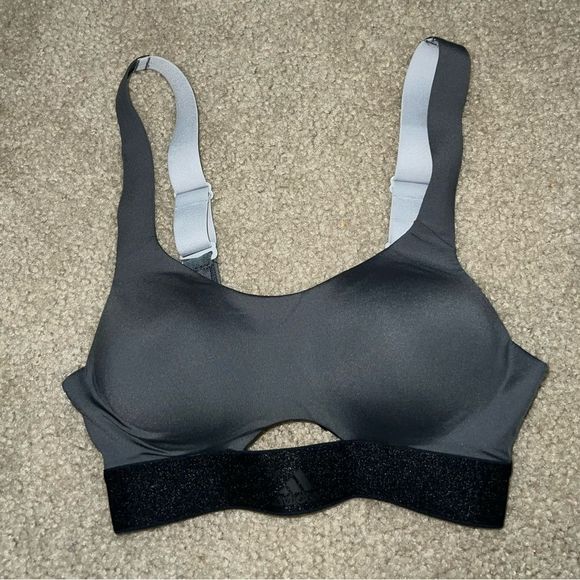 Gifted to Katie Adidas Dark Gray & Black sports bra size XS - Picture 3 of 8